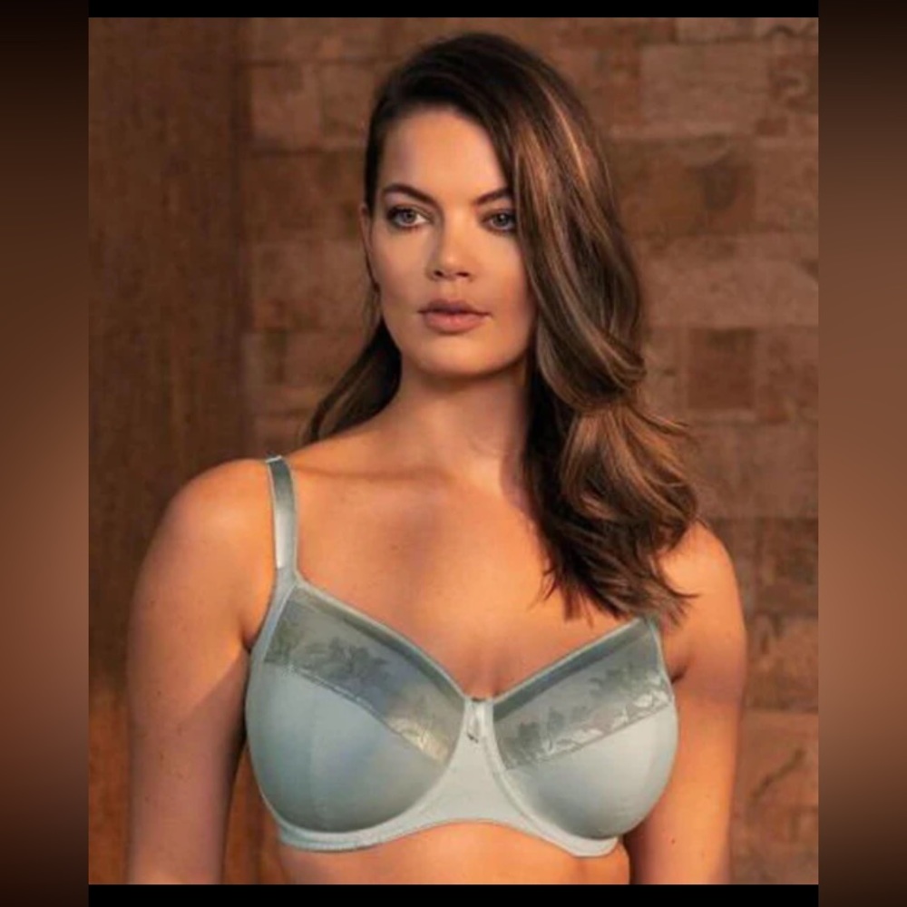 Fantasie Illusion side support bra 32F UK 32G US willow green EUC